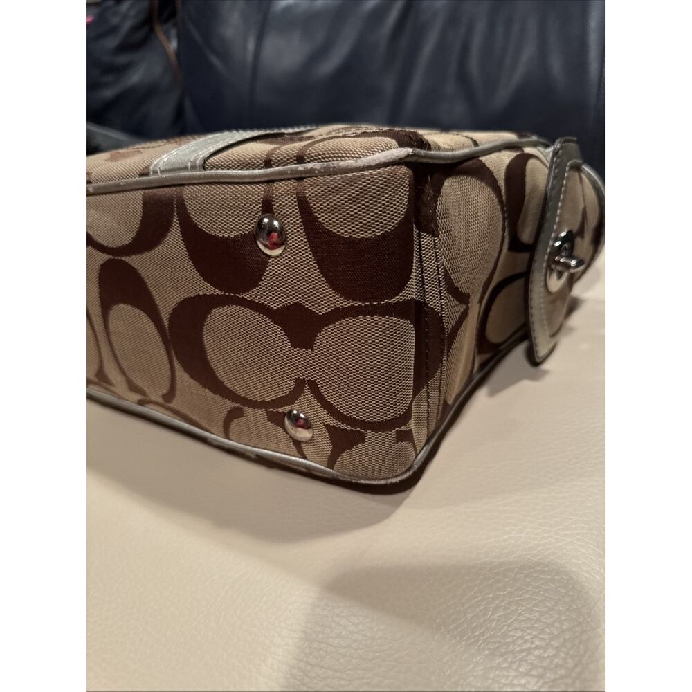 Vintage Coach Gallery East West Tote Bag In The Signature Canvas Leather Trim - Picture 7 of 16